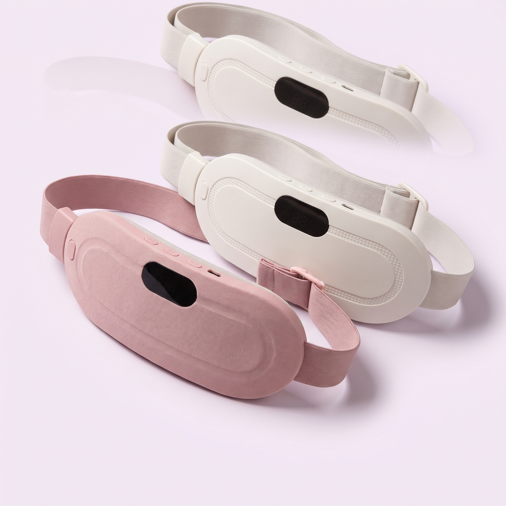 Ceinture chauffante Jourelle, coloris rose et blanc