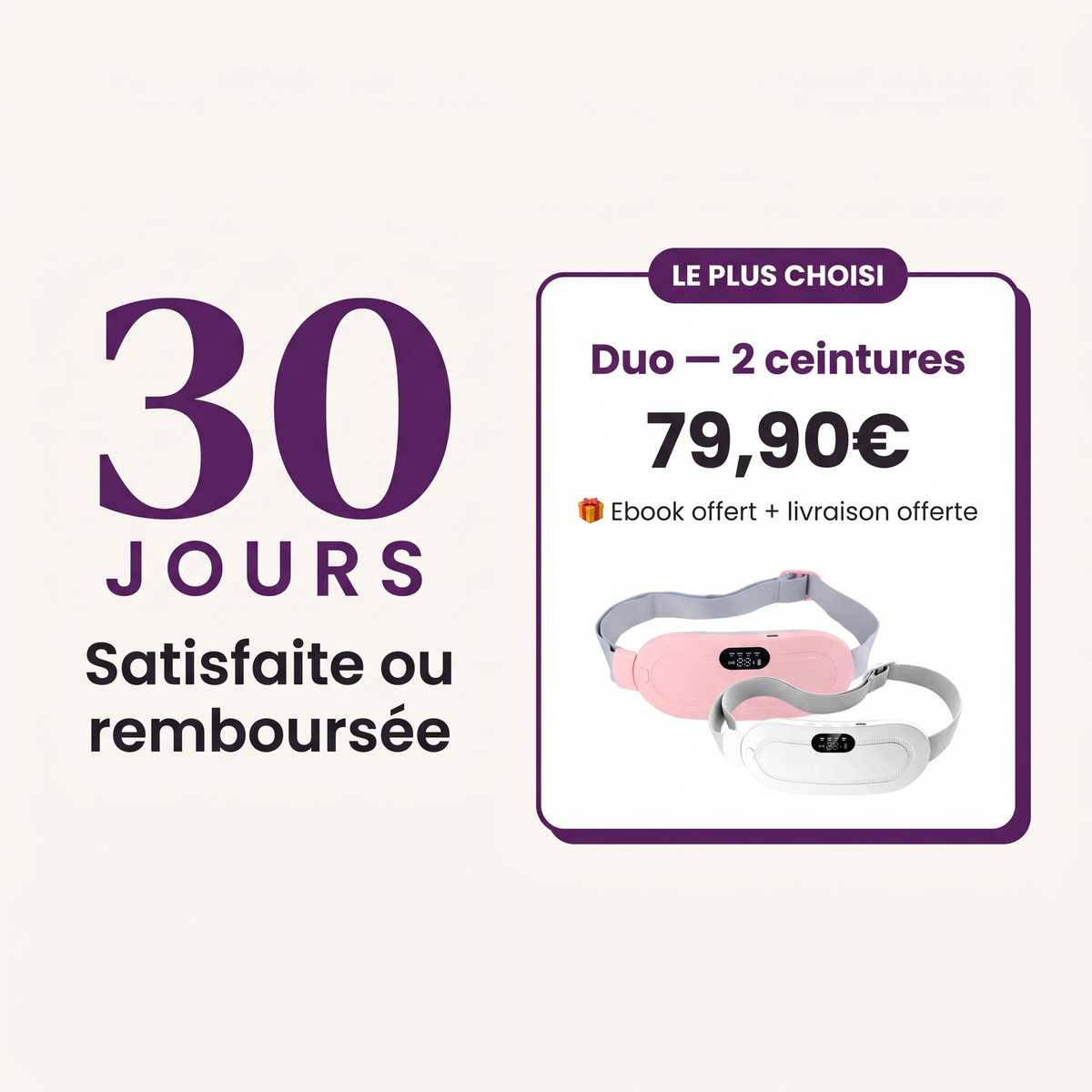 Garantie 30 jours satisfaite ou remboursée et offre Duo Jourelle
