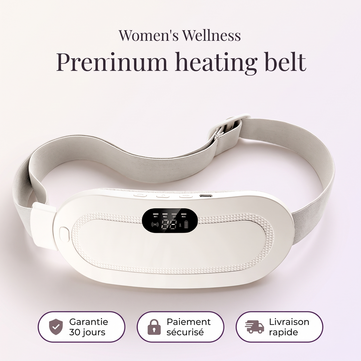 Ceinture chauffante Jourelle avec garantie 30 jours, paiement sécurisé et livraison rapide